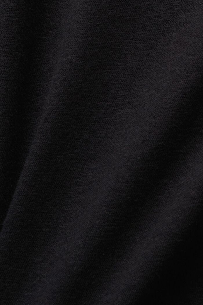 T-Shirt aus Baumwoll-Leinen-Mix, BLACK, detail image number 5