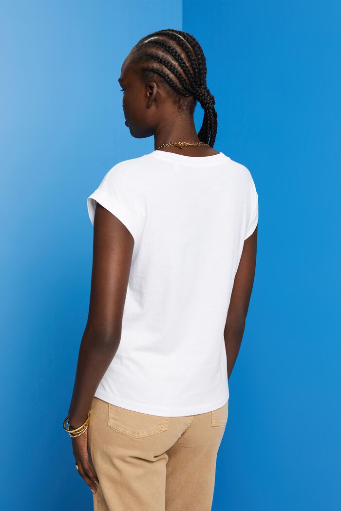 Baumwoll-T-Shirt, WHITE, detail image number 3
