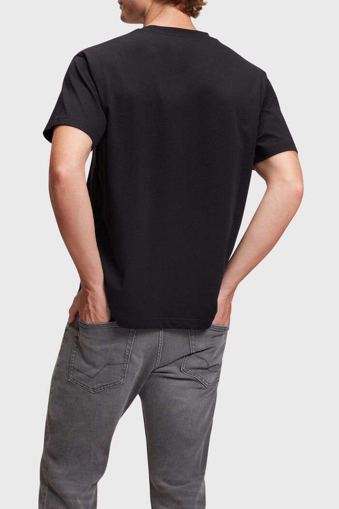 AMBIGRAM T-Shirt mit Logo-Stickerei auf der Brust, BLACK, detail image number 1