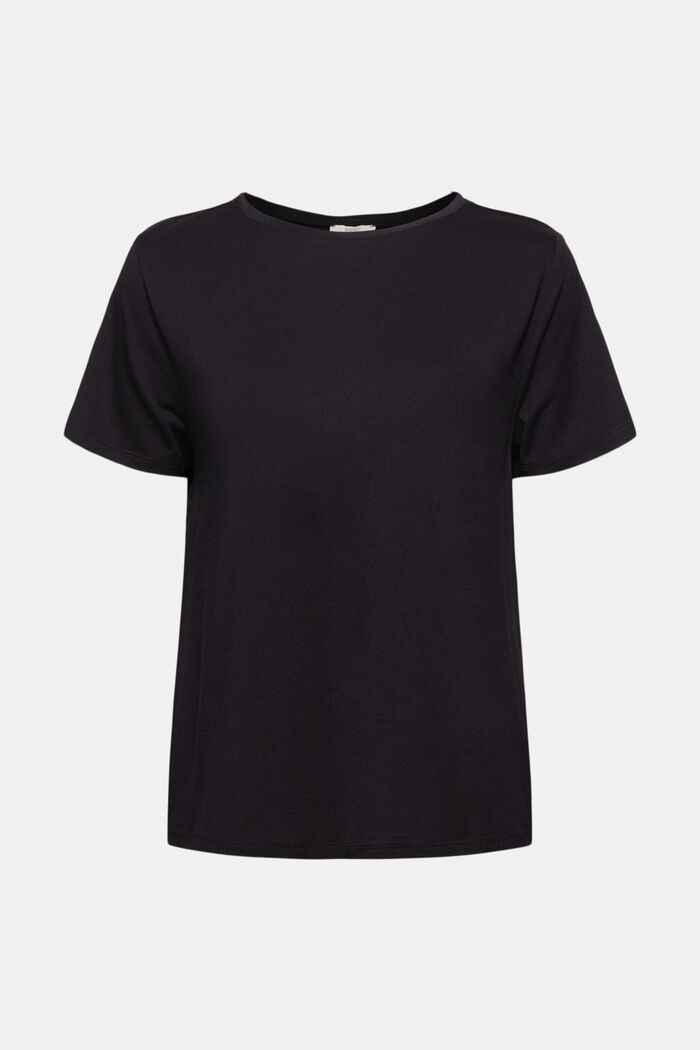 Kombiniertes T-Shirt mit Raffung, BLACK, detail image number 0