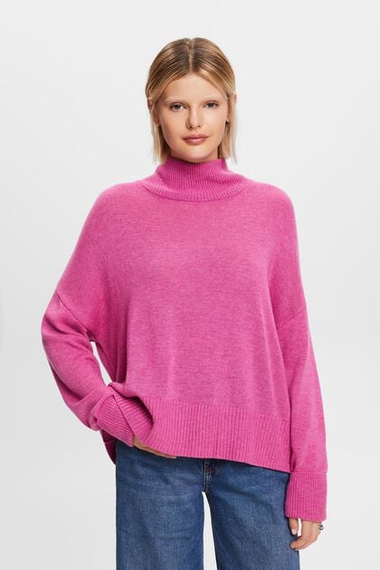 Pullover mit Stehkragen aus Wollmix