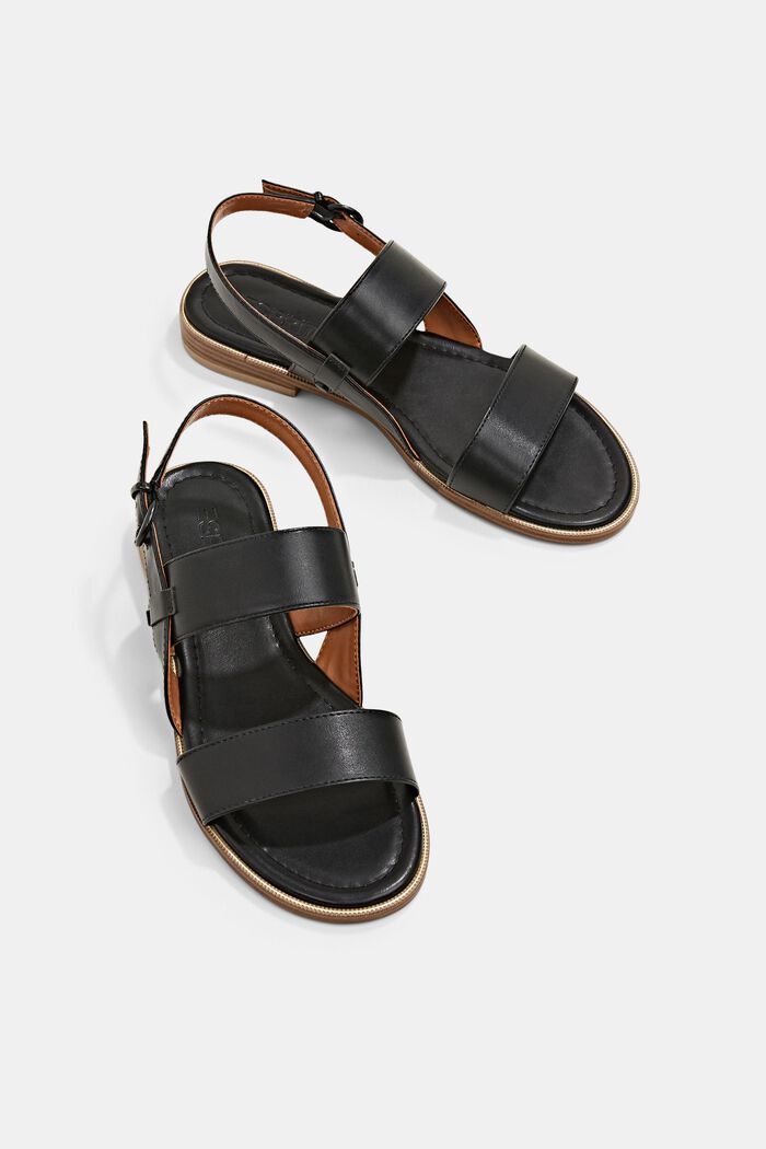 Sandalen mit breiten Riemen, BLACK, detail image number 6