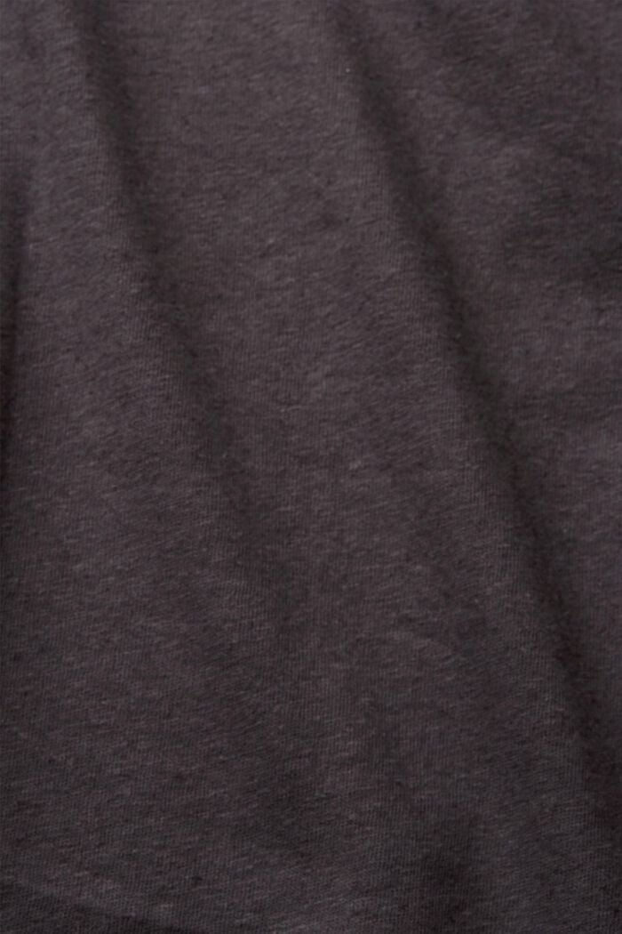 Mit Leinen: unifarbenes T-Shirt, ANTHRACITE, detail image number 4