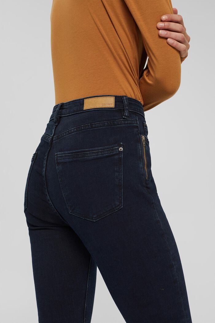 Jeans mit hohem Bund aus Bio-Baumwolle, BLUE BLACK, detail image number 5