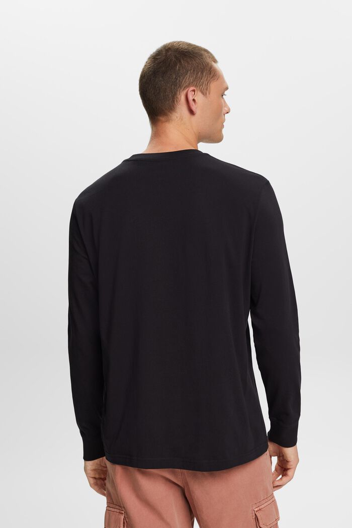 Langarm-Top aus Jersey, 100 % Baumwolle, BLACK, detail image number 3