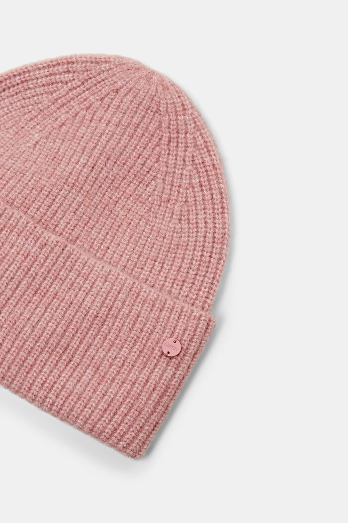 Rippstrick-Beanie, OLD PINK, detail image number 1