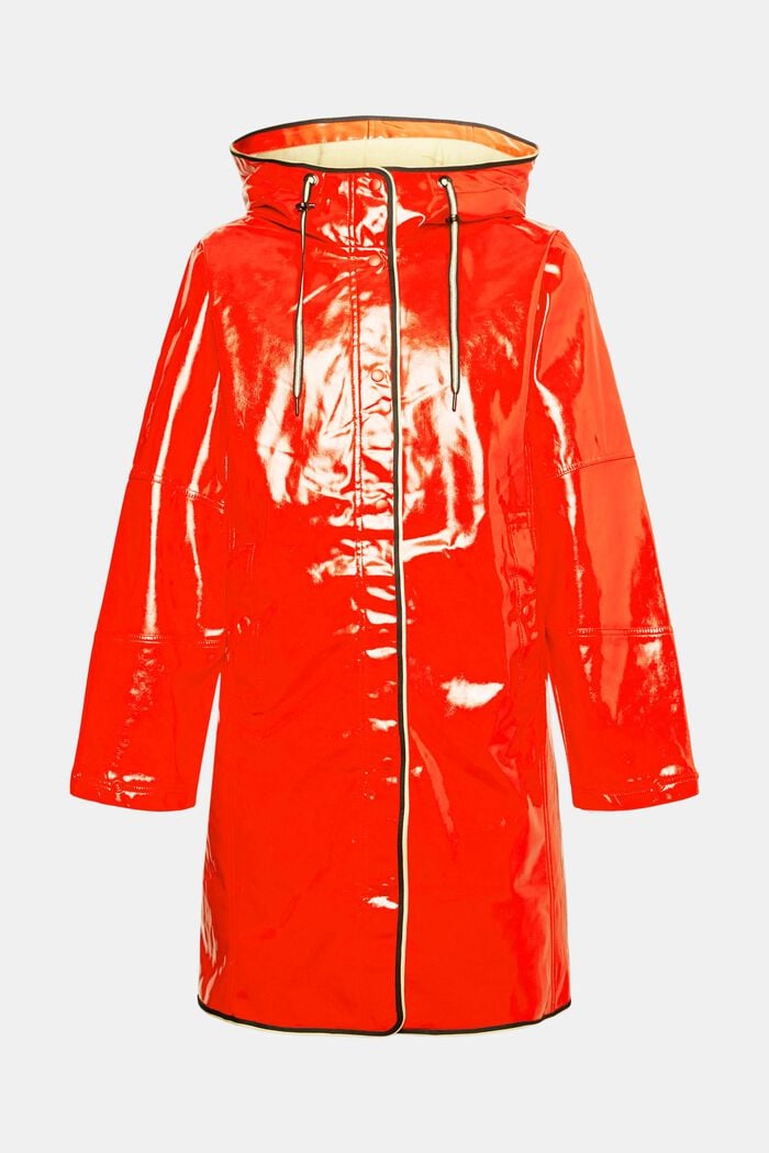 Mantel aus Lackleder, RED, overview