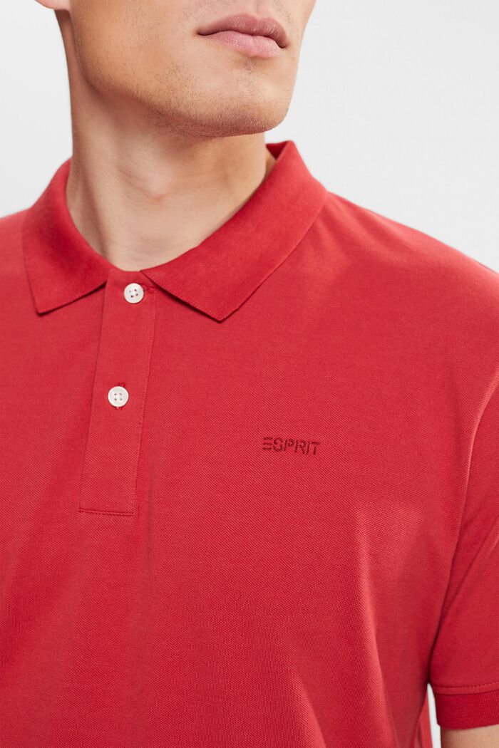 Piqué-Poloshirt aus Baumwolle, BERRY RED, detail image number 0