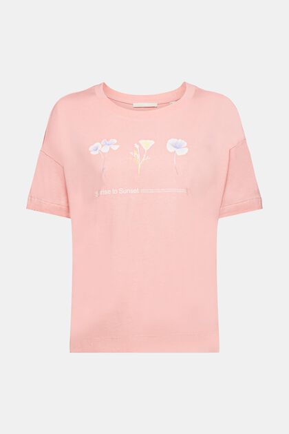 T-Shirt mit floralem Print auf der Brust