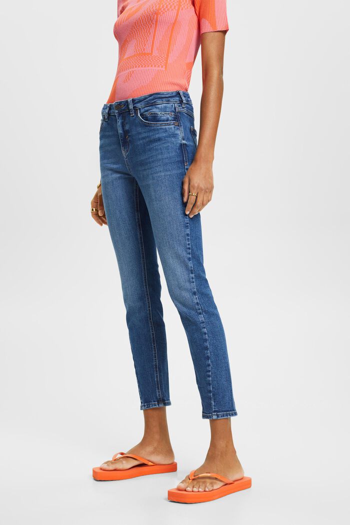 Slim-Fit-Jeans mit mittlerer Bundhöhe, BLUE MEDIUM WASHED, detail image number 0