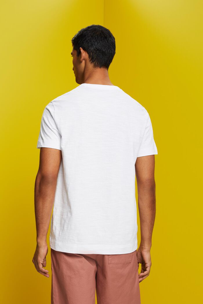 Jersey-T-Shirt mit Brust-Print, 100 % Baumwolle, WHITE, detail image number 3