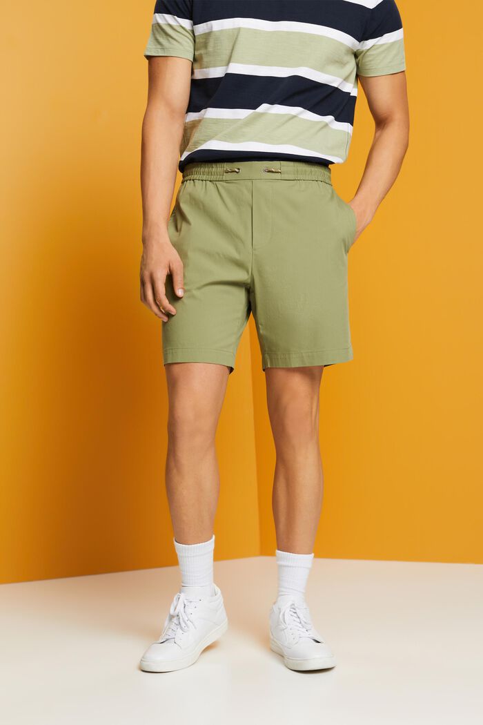 Pull-on-Shorts aus Baumwoll-Popelin, LIGHT KHAKI, detail image number 0