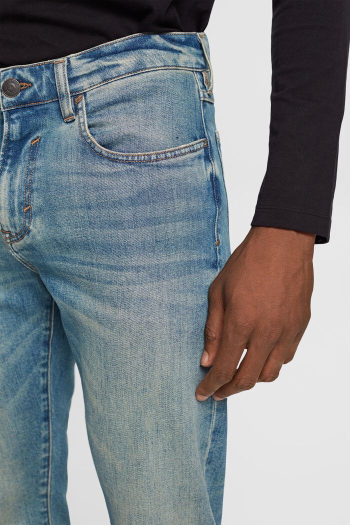 Slim Jeans im Stonewashed Look, aus Organic Cotton, BLUE MEDIUM WASHED, detail image number 0