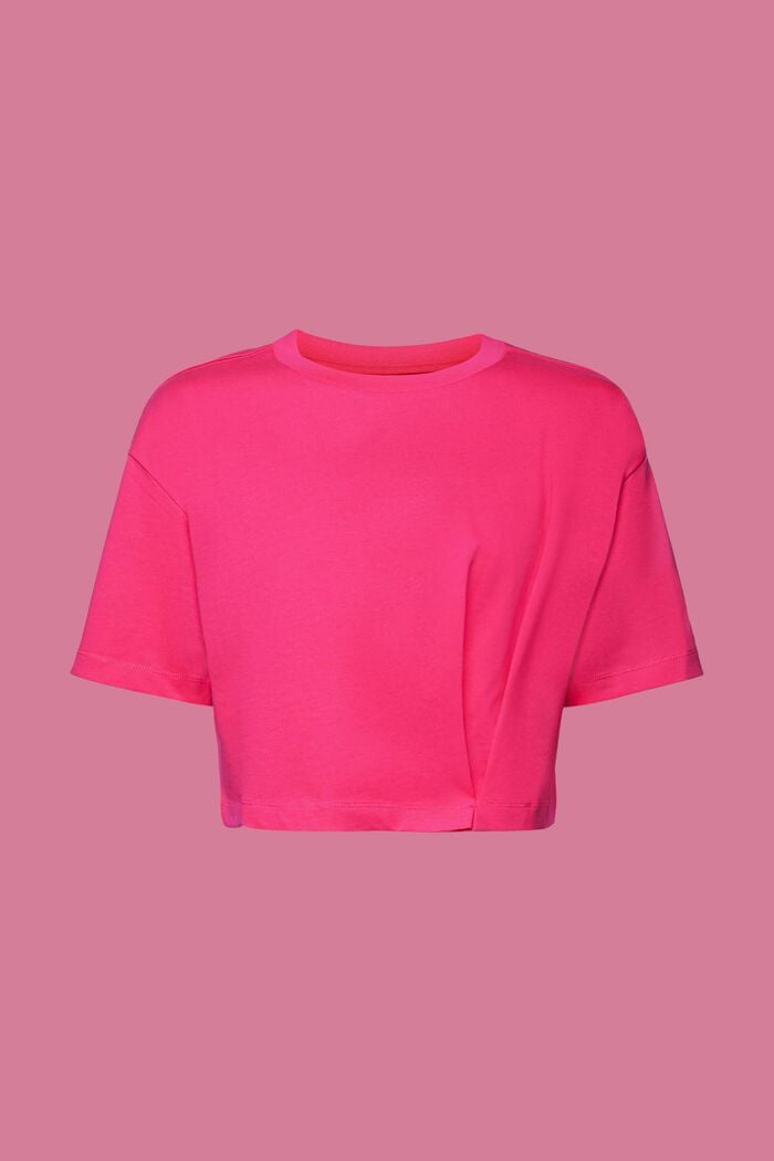 Rundhals-T-Shirt aus Jersey in Cropped-Länge, PINK FUCHSIA, detail image number 6