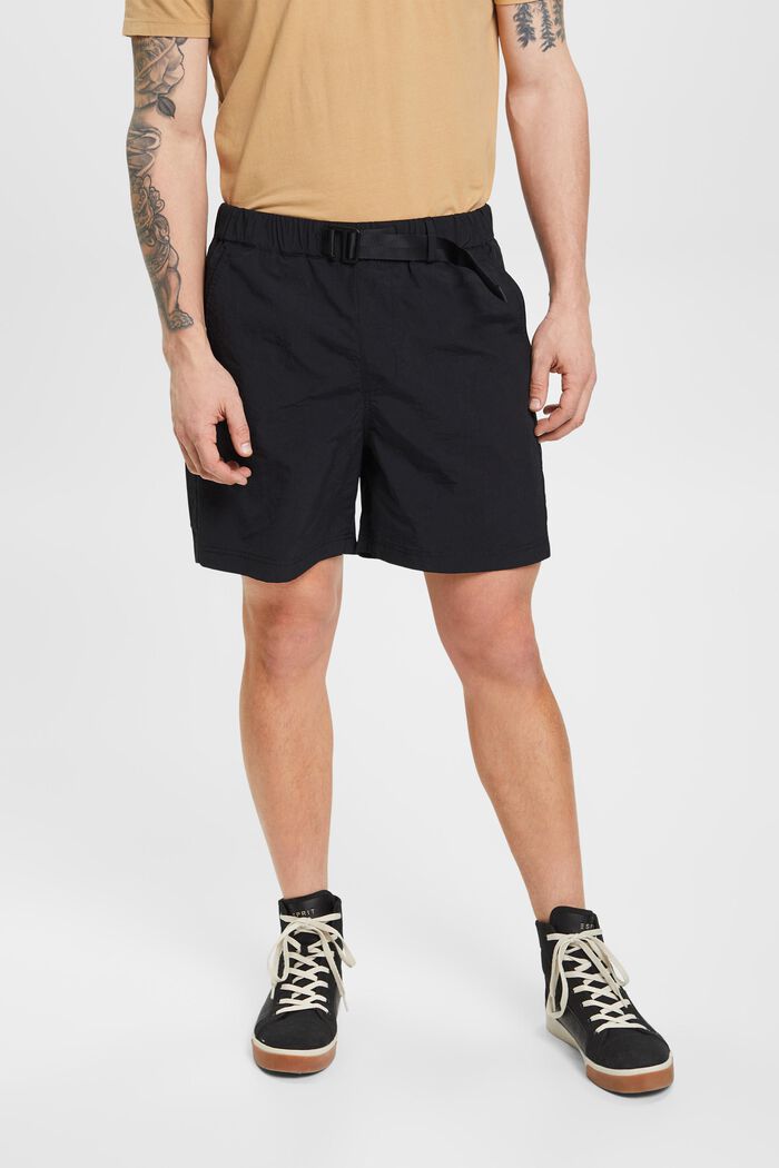 Leichte Shorts im Washed-Look, BLACK, detail image number 0