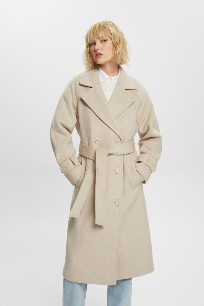 Doppelreihiger Mantel aus Wolle und Kaschmir, ICE, detail image number 0