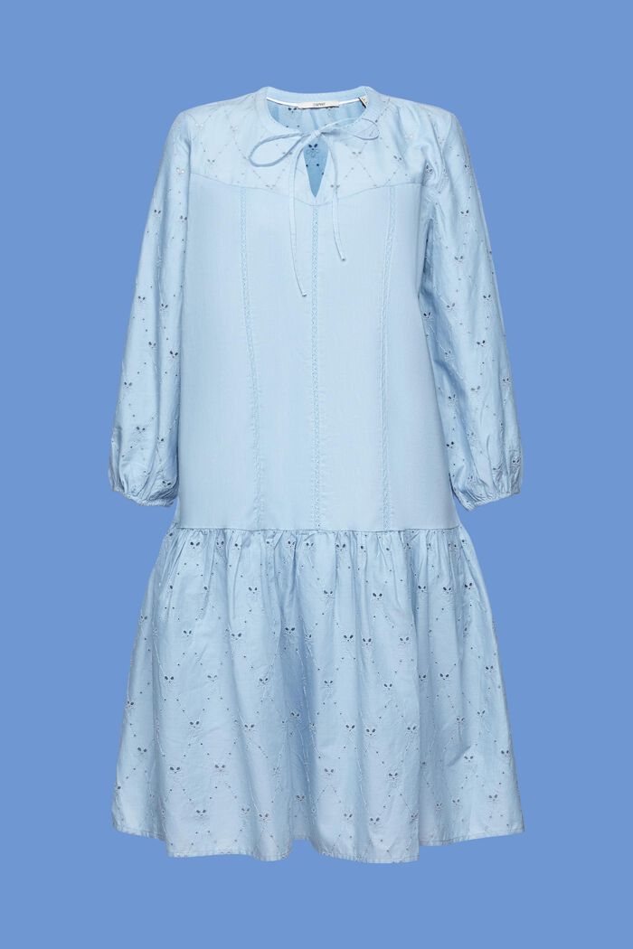 Kleid mit Stickerei, 100 % Baumwolle, LIGHT BLUE LAVENDER, detail image number 5