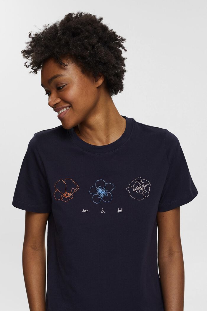 T-Shirt mit Print, 100% Bio-Baumwolle, NAVY, detail image number 5