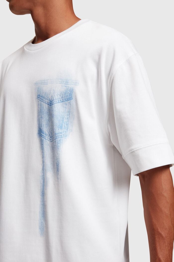T-Shirt mit Indigo-Print, WHITE, detail image number 1