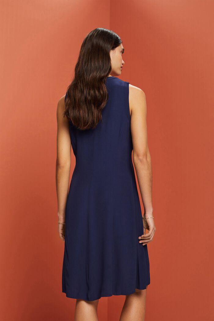 A-Linien-Kleid mit gesmokter Taille, NAVY, detail image number 3