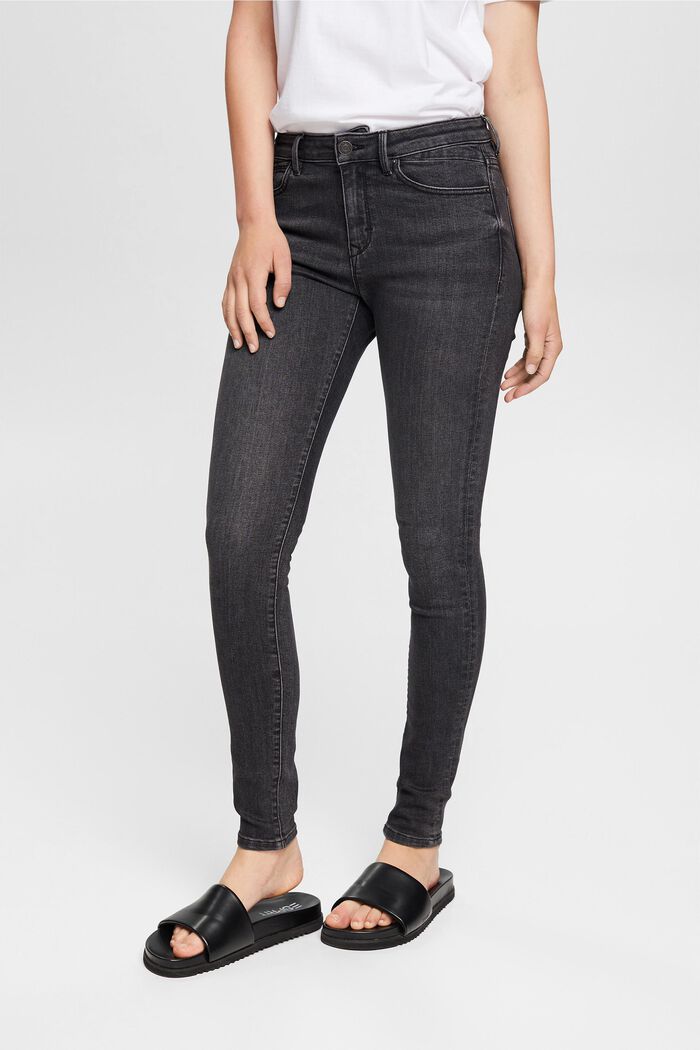 Mid-Rise-Stretchjeans mit Kaschmir-Touch, GREY DARK WASHED, detail image number 0