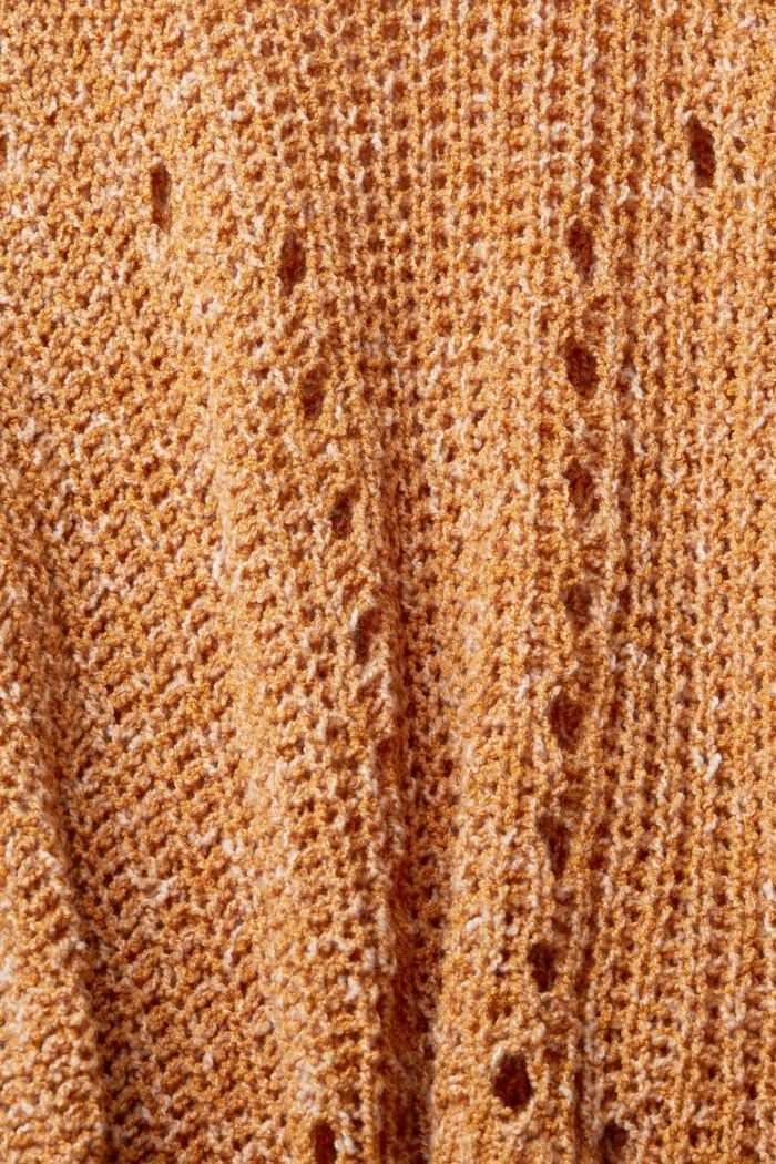 Pointelle-Pullover, Baumwollmix, HONEY YELLOW, detail image number 4