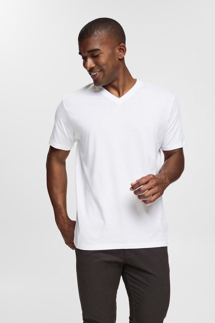 Jersey T-Shirt, 100% Baumwolle, WHITE, detail image number 0