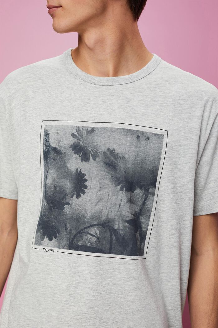 T-Shirt aus Baumwolle-Viskose-Mix mit Print, LIGHT GREY, detail image number 2