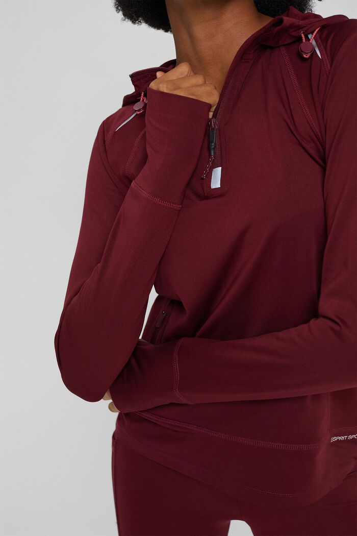 Recycelt: Active-Sweatshirt mit E-Dry, BORDEAUX RED, detail image number 2