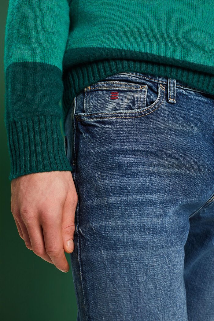 Gerade Jeans mit mittelhohem Bund, BLUE MEDIUM WASHED, detail image number 2