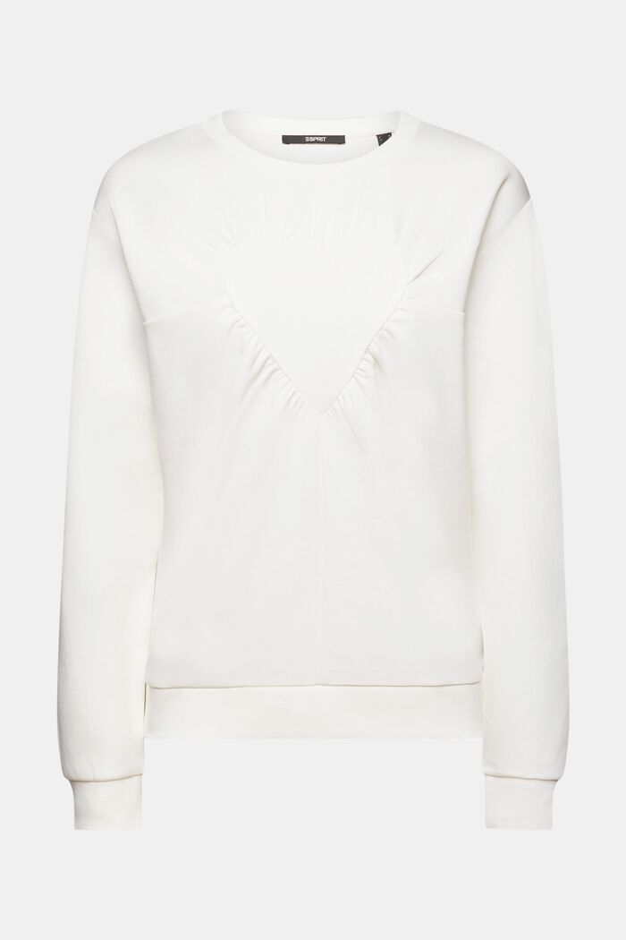 Sweatshirt mit Herz-Applikation, OFF WHITE, detail image number 5