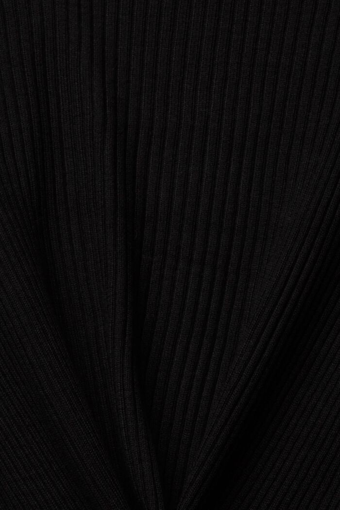 Gerippter Cardigan mit Zipfelsaum, BLACK, detail image number 4