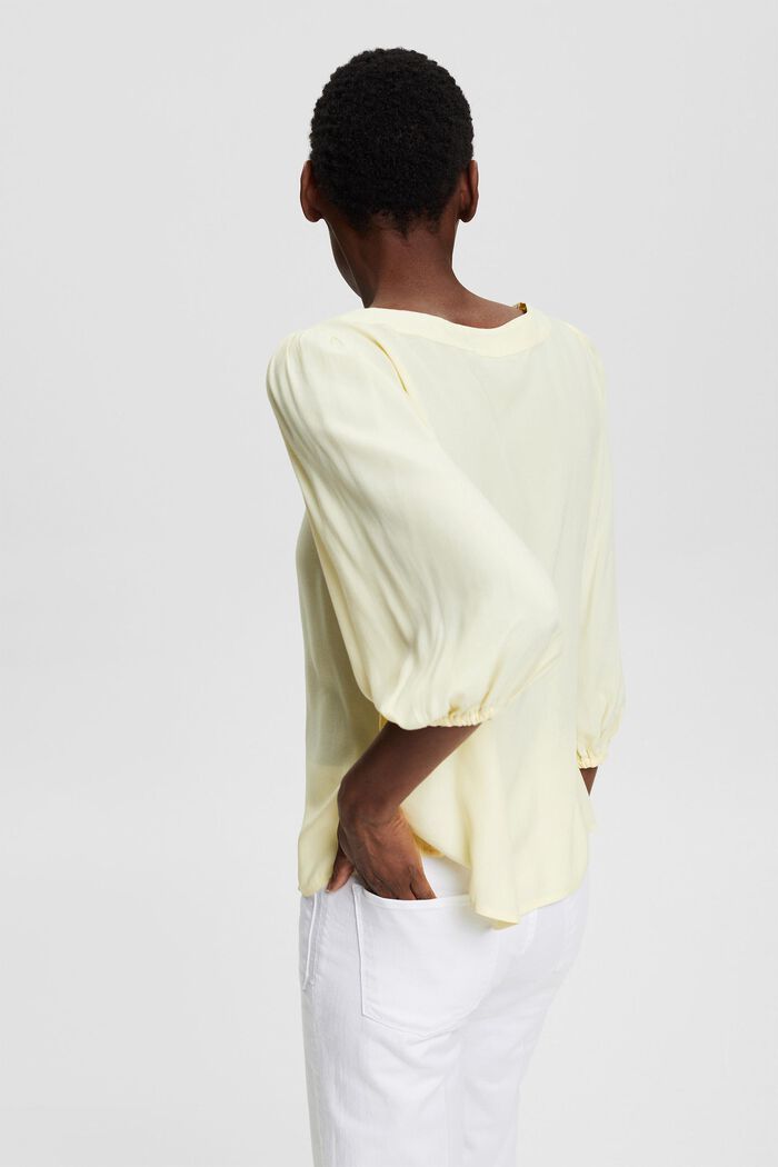 Bluse mit Karrée-Ausschnitt, LIME YELLOW, detail image number 3