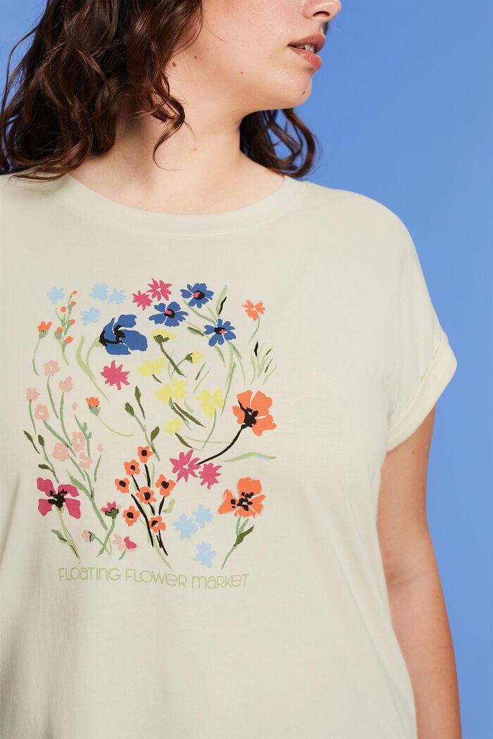 CURVY T-Shirt mit Print vorne, 100 % Baumwolle, ICE, detail image number 2