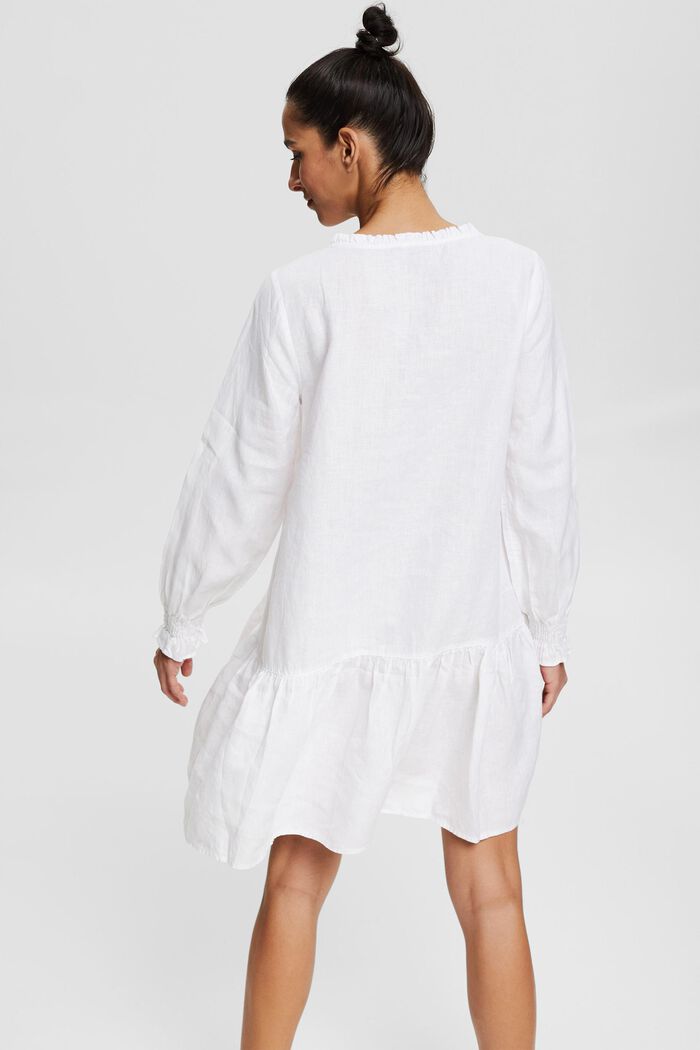 Kleid aus 100% Leinen, WHITE, detail image number 2