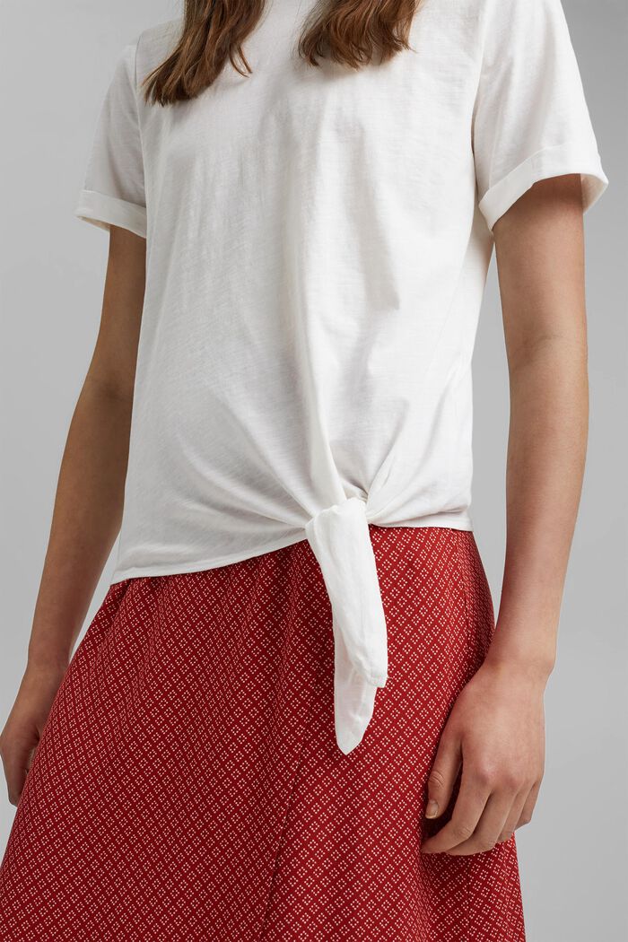 T-Shirt mit Knoten, Organic Cotton, OFF WHITE, detail image number 2