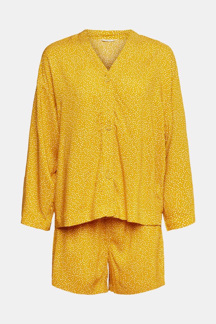 Pyjama mit Pünktchenmuster, LENZING™ ECOVERO™, HONEY YELLOW, detail image number 2