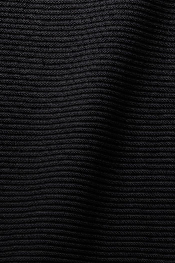 Pullover mit Trichterausschnitt, 100 % Baumwolle, BLACK, detail image number 4