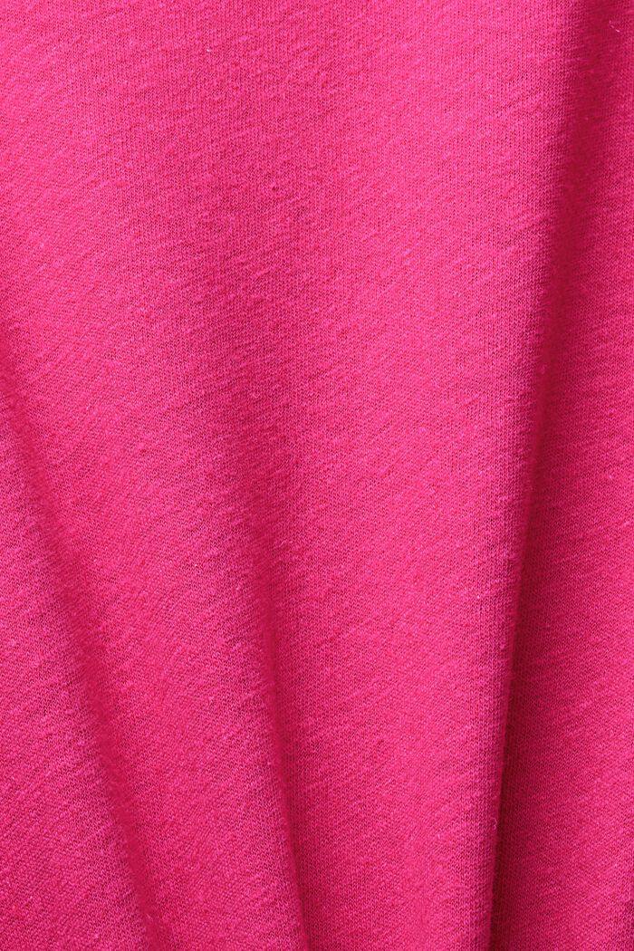 Mit Leinen: Shirtkleid in Midilänge, PINK FUCHSIA, detail image number 4