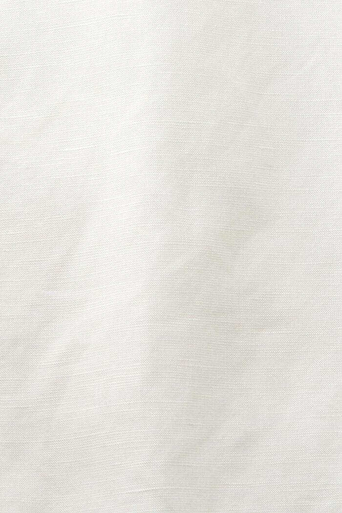 Verkürzte Hemdbluse, Leinenmix, WHITE, detail image number 4