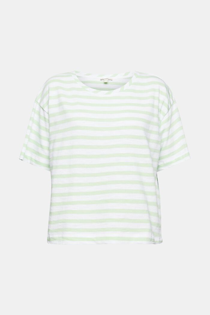 T-Shirt mit Streifenmuster, PASTEL GREEN, overview
