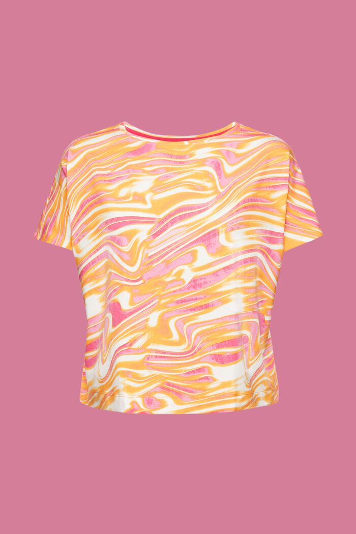 Cropped-T-Shirt mit wellenförmigem Print, PINK, detail image number 5
