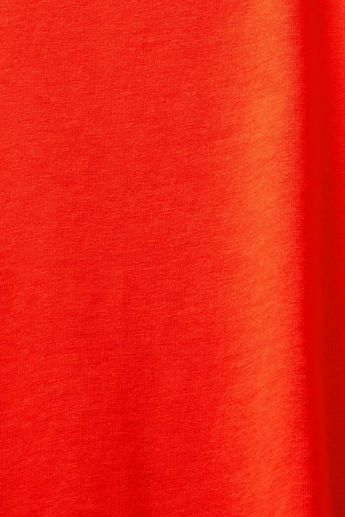 Baumwoll-T-Shirt mit Rundhalsausschnitt, RED, detail image number 5