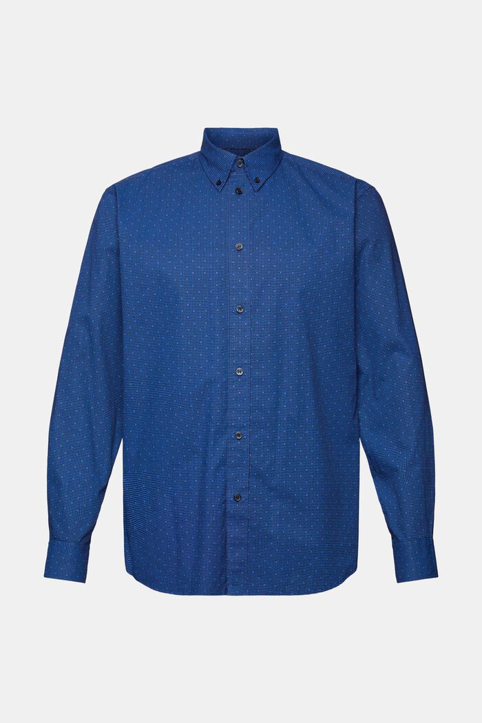 Gemustertes Button-Down-Hemd, 100 % Baumwolle, BRIGHT BLUE, detail image number 5