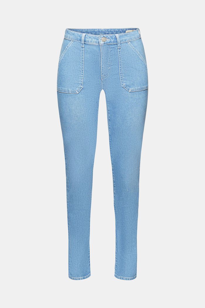 Slim-Fit-Jeans mit mittlerer Bundhöhe, BLUE LIGHT WASHED, detail image number 7