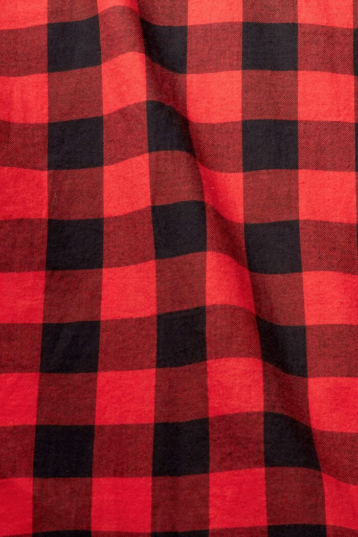 Hemd aus Flanell mit Vichy-Karomuster, 100 % Baumwolle, RED, detail image number 4