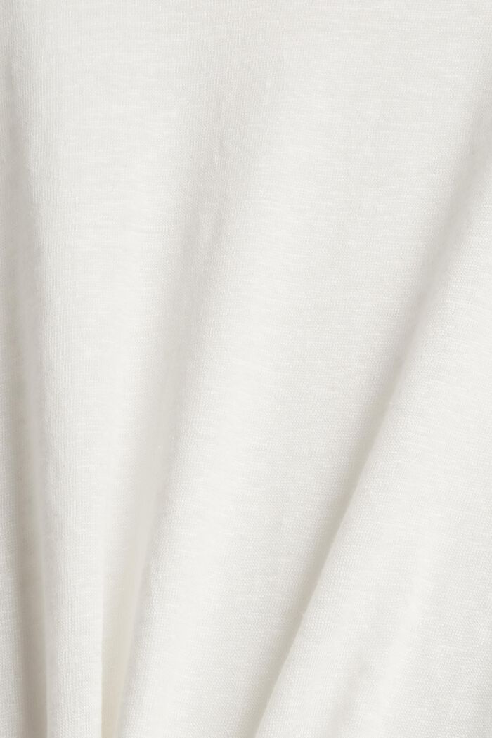 T-Shirt aus 100% Leinen, OFF WHITE, detail image number 4