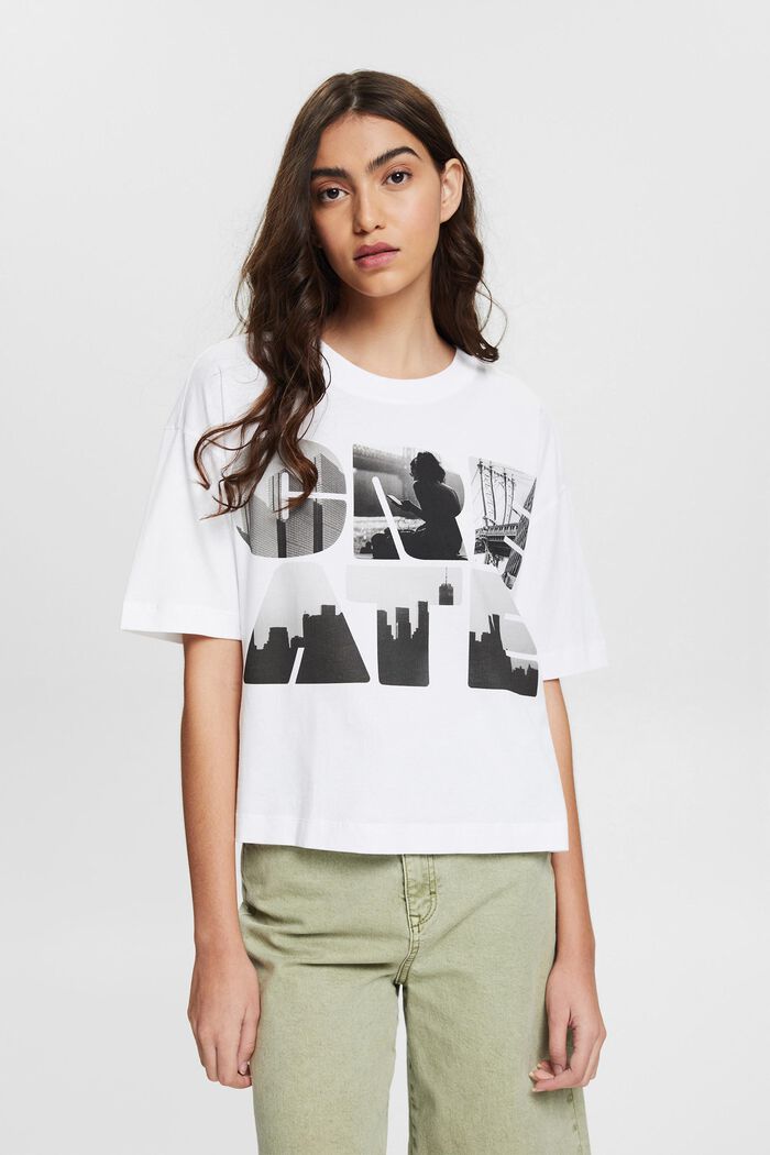 T-Shirt mit Print, WHITE, detail image number 0