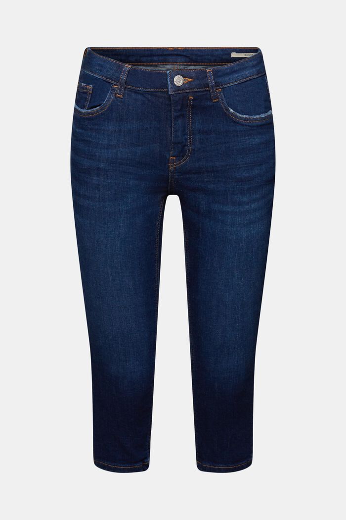 Capri-Jeans aus Organic Cotton, BLUE DARK WASHED, detail image number 7