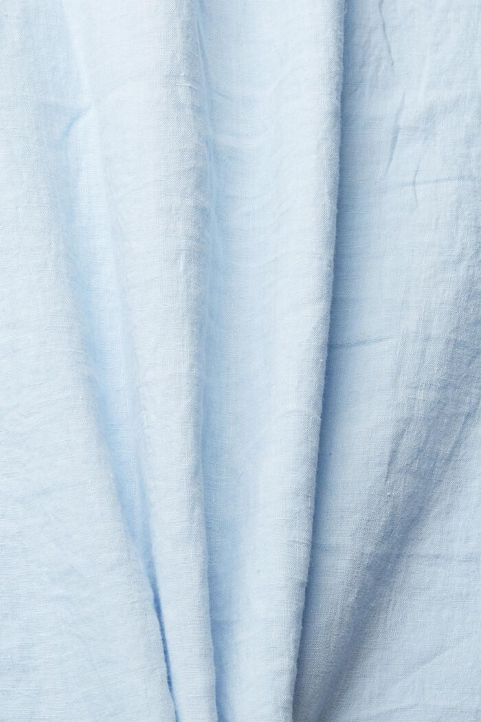 Hemd mit Stegkragen aus 100% Leinen, PASTEL BLUE, detail image number 4